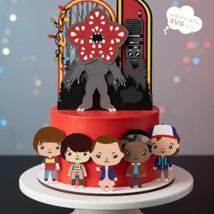 Stranger Inspired Cake Topper SVG – Demogorgon, Kids, Hawkins (Digital File)