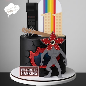 Stranger Inspired Party Cake Topper SVG – Layered Digital File for Cricut, Silhouette