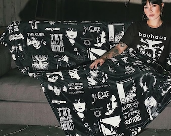 Goth Blanket | Dark Music Velveteen Plush Throw for Cozy Nights