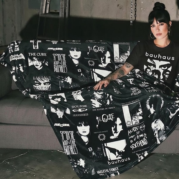 Goth Blanket | Dark Music Velveteen Plush Throw for Cozy Nights