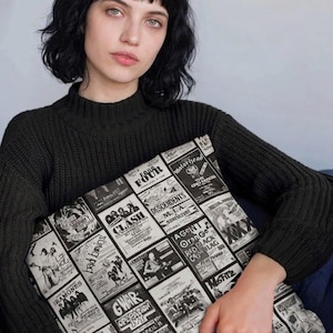 Punk Rock Pillow: Vintage Music Lover Cushion