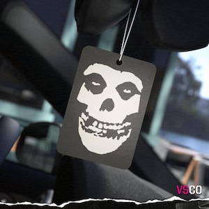 Misfits Skull Air Freshener | Punk Rock, Fresh Fiend Scent | White on Black Print