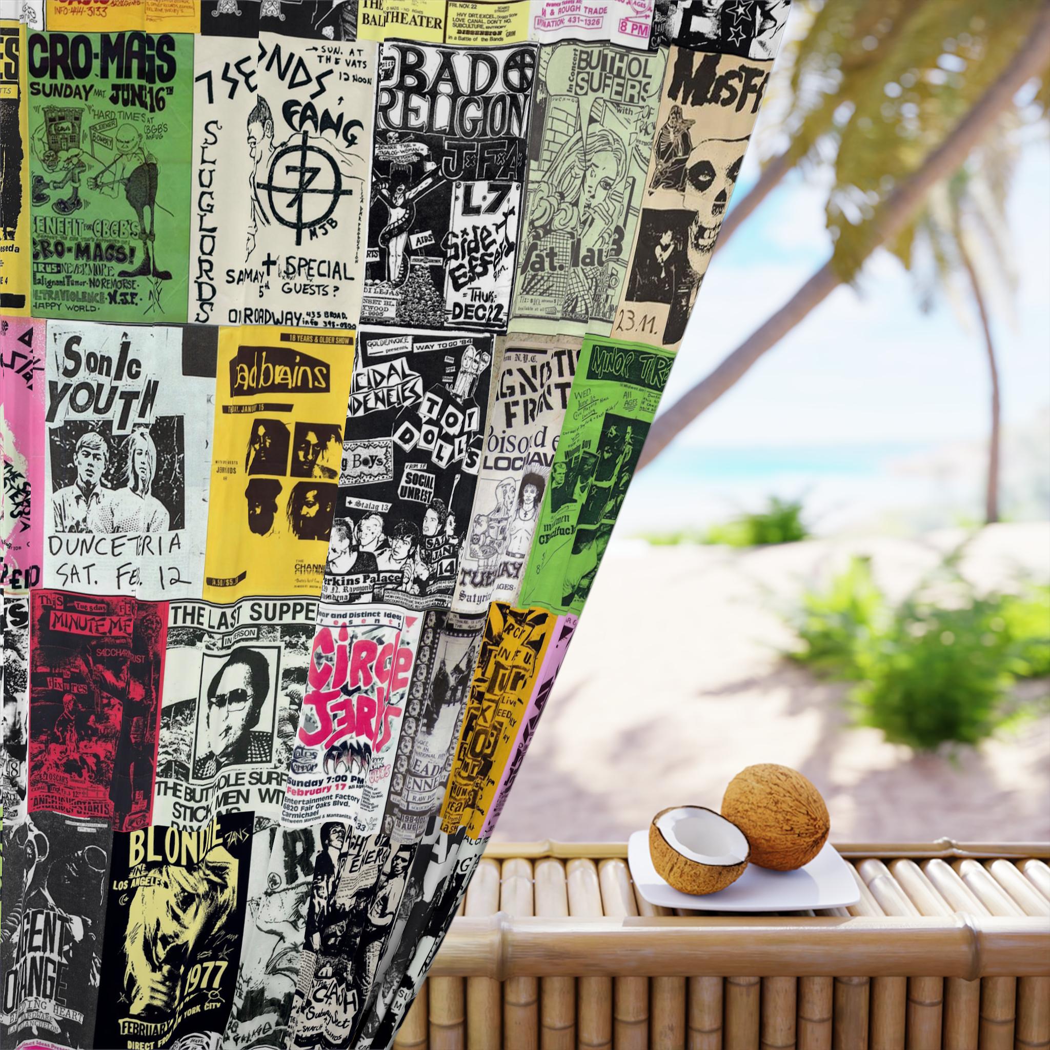 Punk Rock Poster Collage Window Curtain | Room Drapery, Music Flyer ...