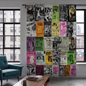 Punk Rock Curtain | Vintage Gig Flyer Collage Drapery