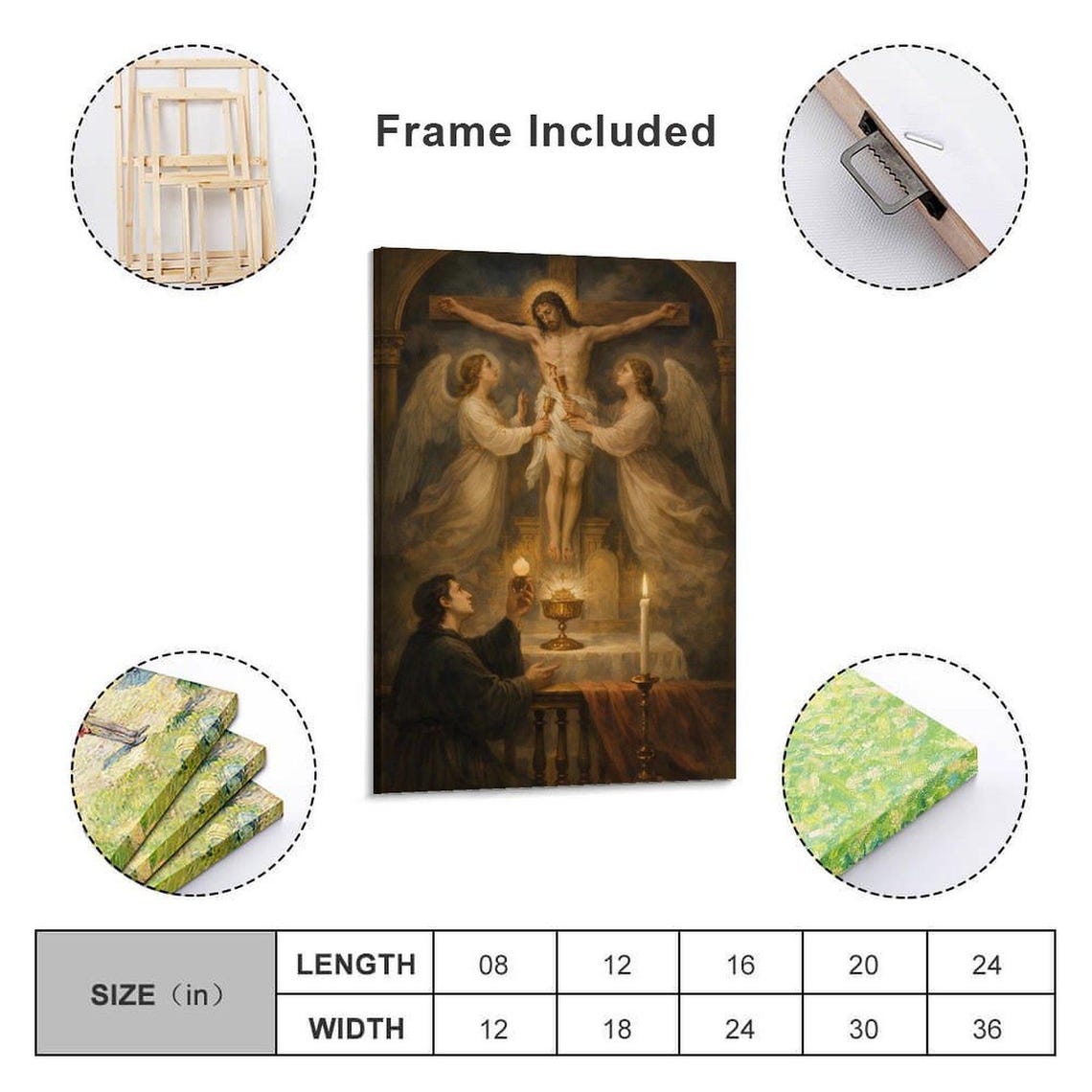 Crucifixion Eucharist Canvas Print Catholic Wall Art Angels Monstrance ...