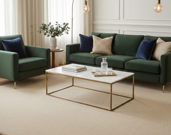 Hand Tufted Wool Area Rug, Beige Neutral Carpet, Modern Minimalist Home Decor