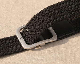 Unisex Braided Stretch Belt – Elastic Woven Webbing for Men & Women, No-Hole Adjustable Fit, Comfort Waistband for Golf, Travel-Casual Wear