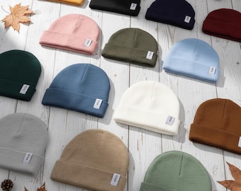 Gerippte Strickmütze - Unisex Soft Winter Skull Cap