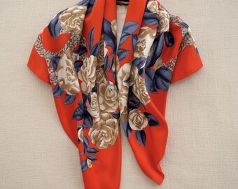 Rosana Texturized Silk Feel Scarf, Luxury Square Head Wrap, Elegant Large Neckerchief, Satin Hair Bandana, Chic Handbag Wrap, Gift for Her