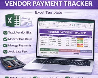 Vendor Payment Tracker Excel Template | Bill Management Tool