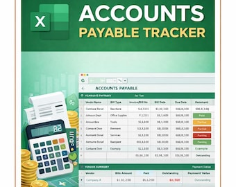 Accounts Payable Spreadsheet for Small Businesses | Bills & Vendor Payments