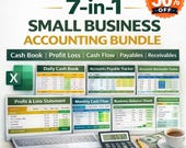 Small Business Accounting Excel Bundle | Cash Flow, P&L, Payables (Digital Download)