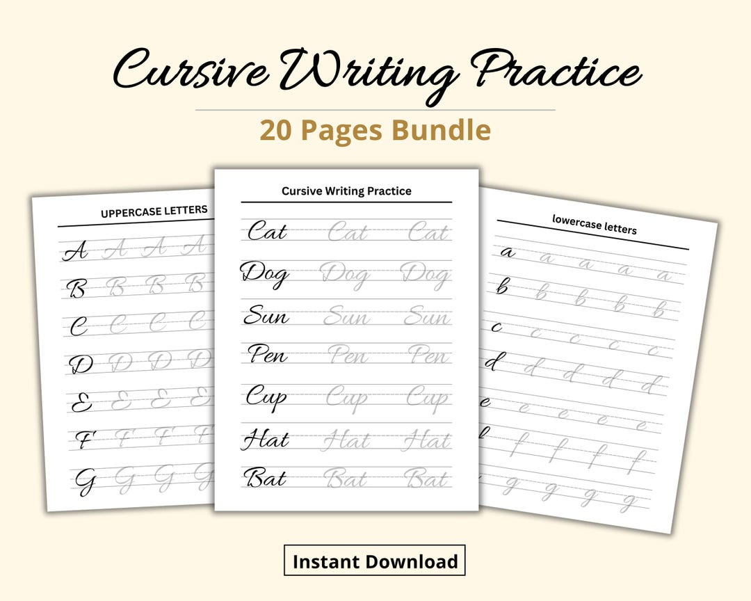 Cursive Worksheets for Kids, Handwriting Practice Sheets, Alphabet ...