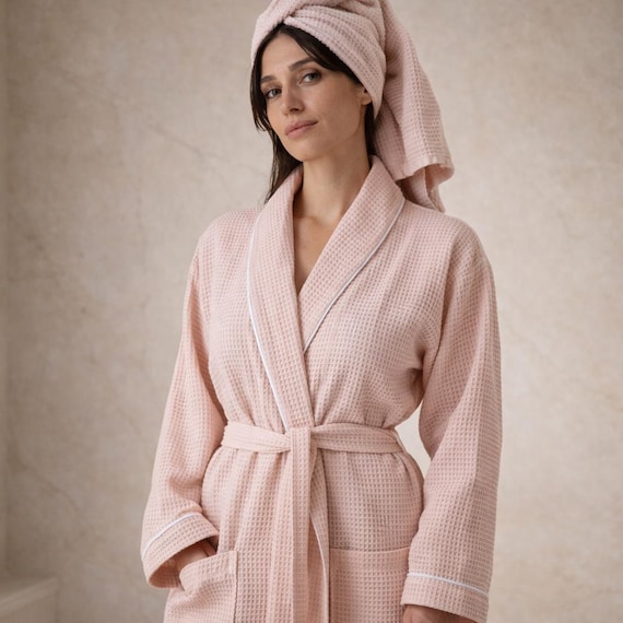 cotton waffle dressing gown womens White Waffle Bath Robe Cotton Waffle Dressing Gowns Ladies Unisex White Cotton Waffle Hotel Spa Robe