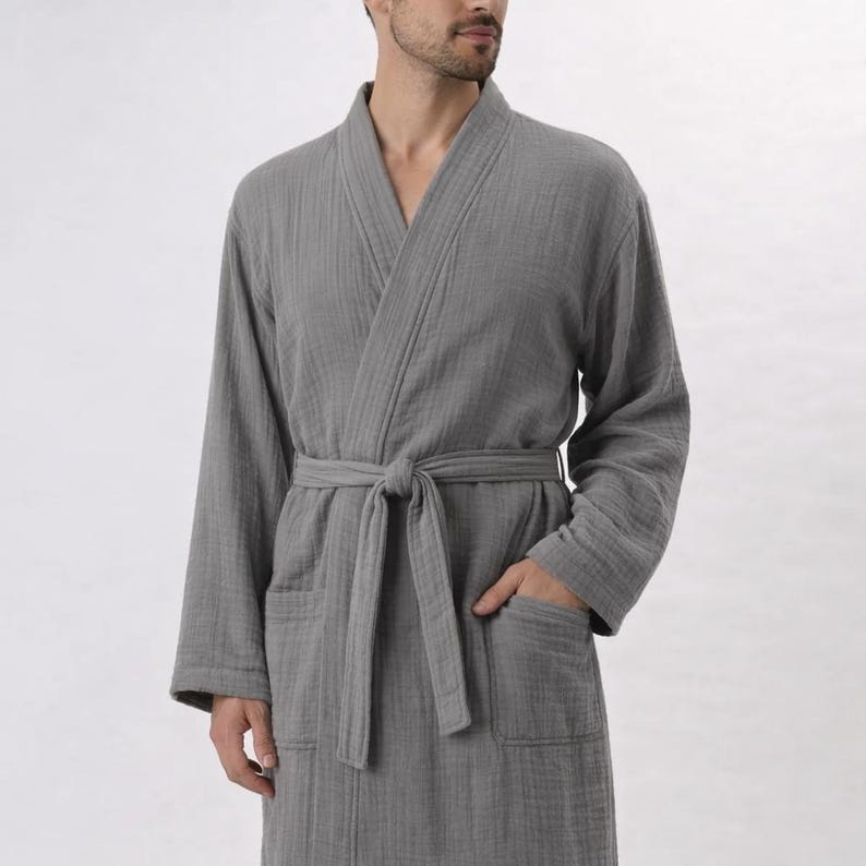 Turkish Cotton Muslin Robe Set – Matching Couple Bathrobes With Hair ...