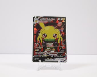 Tarjeta de arte VCOS de Nezuko Pikachu - Cosplay de anime Demon Slayer - Proxy de arte completo texturizado NM - Evolución de Pikachu Cosmax