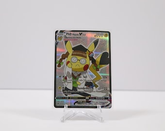PhD Pikachu VCOS Art Card - Scholar Cosplay, Textured Full Art Proxy