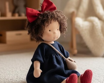 Op Waldorf geïnspireerde pop 30 cm | Zachte stoffen pop, handgemaakt speelgoed, montessori natuurlijk kindercadeau