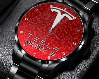 Reloj Tesla Model 3 rojo, reloj de pulsera para automóvil - Regalo