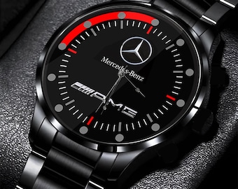 Reloj de coche con el logotipo de Mercedes Benz AMG, reloj de pulsera de regalo.