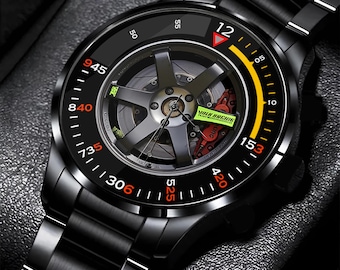 Reloj Volk Rays TE37SL TE37 SL Edición Negra, Reloj de Automoción - Reloj de Pulsera de Regalo