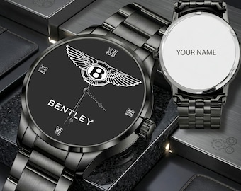 Bentley Motors Logo Watch, Automotive Timepiece - Gift Wristwatch