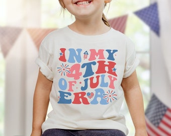 In My 4th of July Era kids Shirt, Kids fourth of July tee, Retro 4th tshirt, Cute Independence Day Shirt, 4th of july shirt for kids