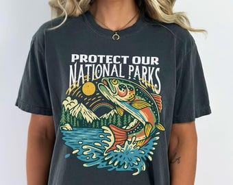 90s Protect Our National Parks Shirt, Comfort Colors t-Shirt, Granola Girl Wildlife Tee, Hiking Camping Wanderlust Shirt