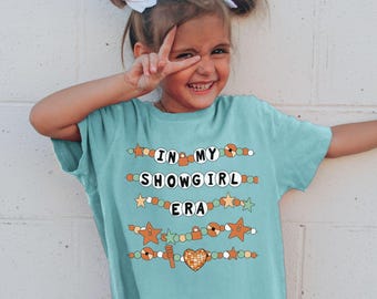 In My Showgirl Era Kids | Teens Comfort Colors Shirt | Show Girl Friendship Bracelet Fangirl Tee | Girls Listening Party | New Album Top