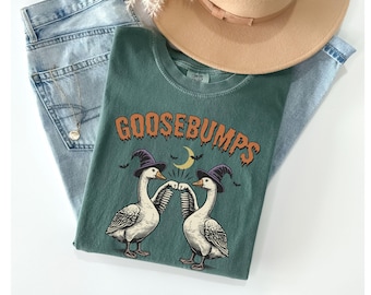 Goose Bumps Shirt, Comfort Colors Silly Goose tshirt, Funny Halloween tshirt, Spooky Season Goose Tee, Trendy Fall Tee, Autumn Geese