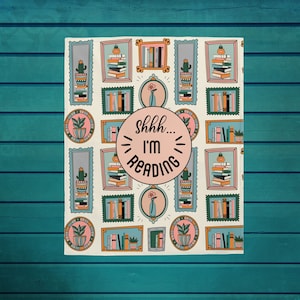 Shh... I'm Reading Blanket, My Book Reading Blanket, Book Lover Gift, Reader Throw Blanket, Go Away I'm Reading, Librarian, Book Club Gift