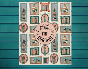 Shh... I'm Reading Blanket, My Book Reading Blanket, Book Lover Gift, Reader Throw Blanket, Go Away I'm Reading, Librarian, Book Club Gift