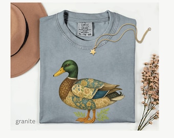 Retro Mallard Duck Shirt, Comfort Colors Patchwork Vintage Duck Graphic Tee, 90s Waterfowl T-shirt, Wildlife Naturecore Hunting tshirt