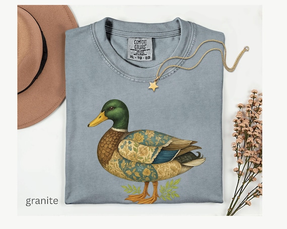 Retro Mallard Duck Shirt, Comfort Colors Patchwork Vintage Duck Graphic Tee, 90s Waterfowl T-shirt, Wildlife Naturecore Hunting tshirt