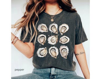 Oyster Shirt Comfort Colors Tee, Sea Life Tee Oyster Lover, Foodie Shirt, Seafood T-Shirt, Oyster Bar Shirt, Ocean Inspired Aesthetic, Shell