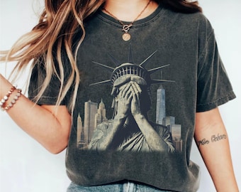 Crying Statue of Liberty Weeping Shirt Political Protest Activism t-shirt, Rally tee,  Liberal Democrat Resist tshirt, Resistance shirt