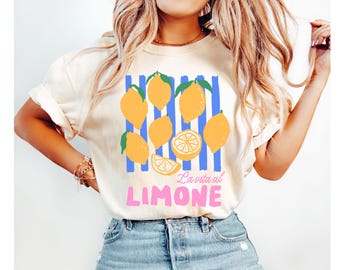 Preppy Lemon Shirt, Comfort Colors Italian Lemon Summer Citrus Graphic Tee, Farmers Market, Aesthetic Fruit t-shirt, Cute La Dolce Vida
