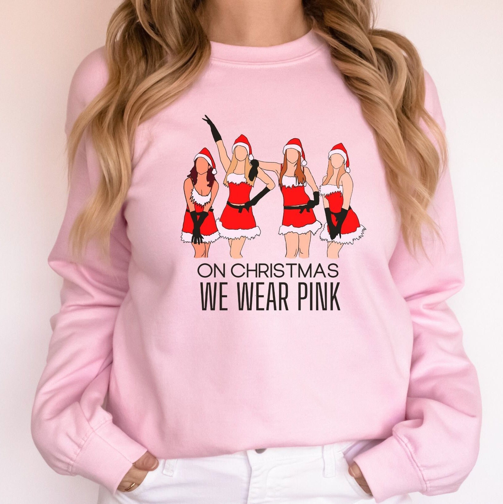 Mean Girl Christmas Sweater on Christmas We Wear Pink Cute - Etsy Finland