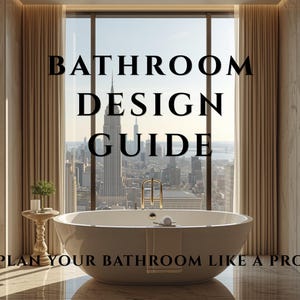 Guía de diseño de baños, Planificador de distribución de baños, Cuaderno de trabajo de diseño de interiores, Lista de verificación para la planificación de baños, PDF de distribución de baños funcionales