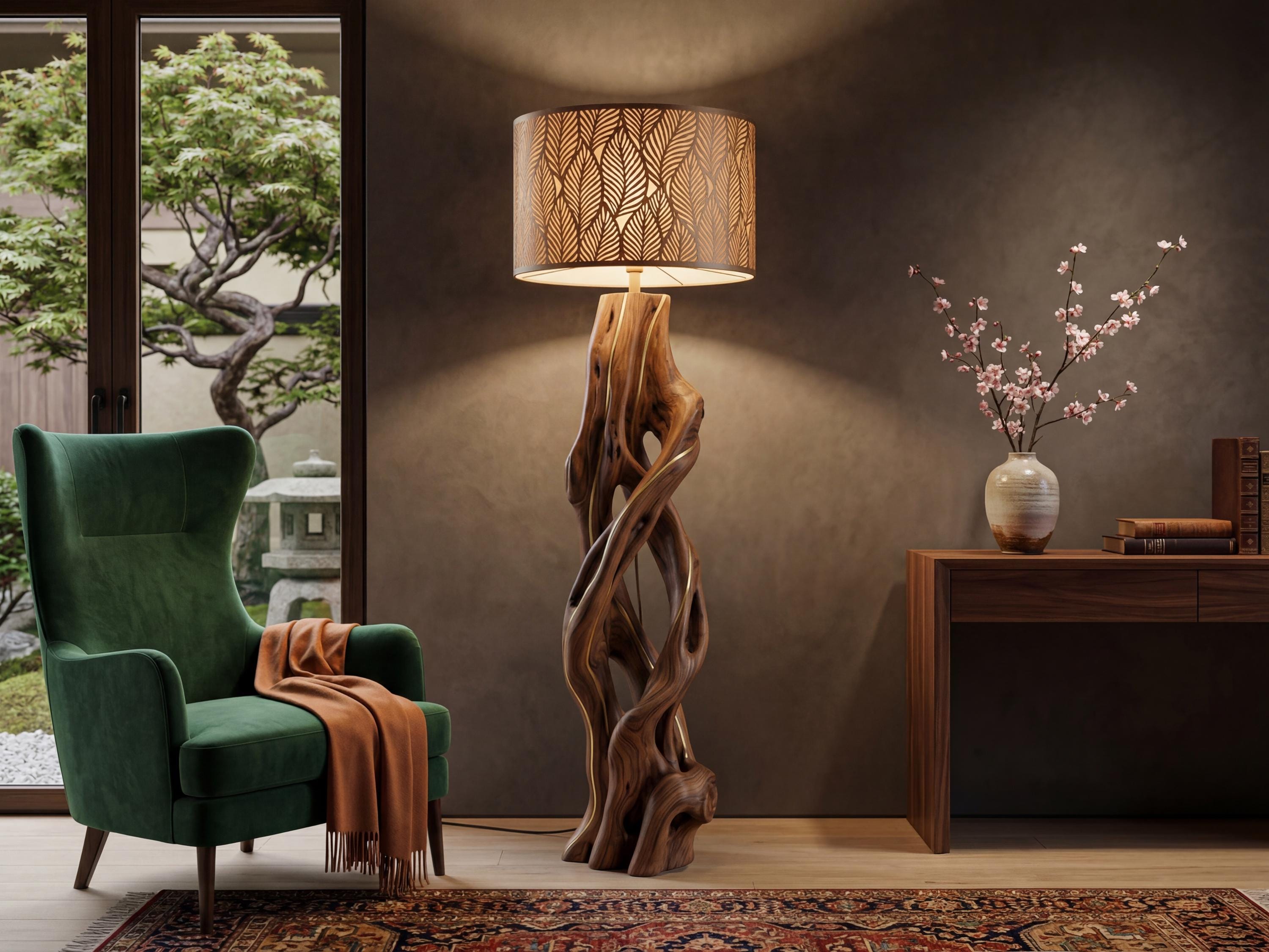 Lampe En Bois Flotté Naturel, Fait Main, Déco Flottante Unique Pour Salon