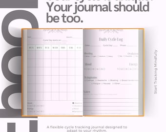 Cycle Tracking Journal Printable | Menstrual Cycle Tracker | Hormone & Mood Tracking | Digital PDF Planner for Women