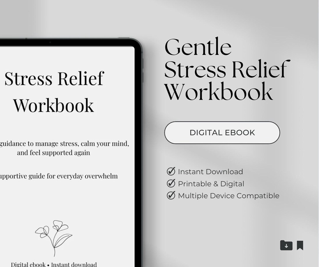 Stress Relief Workbook | Printable Self Care Journal | Calm Anxiety ...
