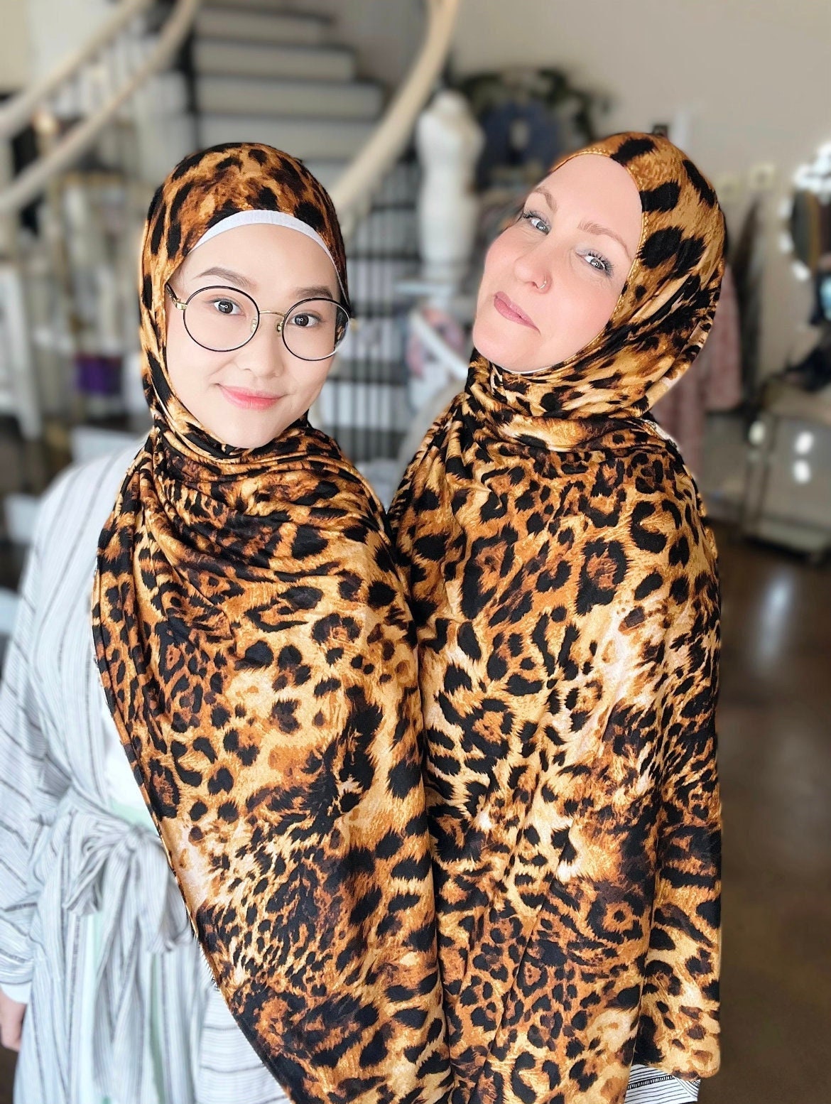 SLIP On HIJAB, Animal Print Fabric, Limited Edition, TIGRE Salvaje Nyc  Designer Edition Printed 28 X 62” Women Hijab Available In Slip On