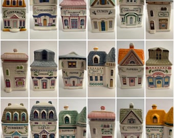 Handmade Spice Village House – Ceramic – Individual House or Set (18 variations)
