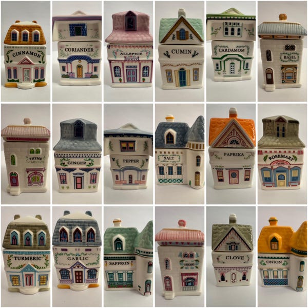 Handmade Spice Village House – Ceramic – Individual House or Set (18 variations)