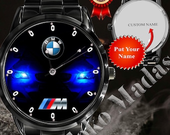Montre-bracelet de voiture BMW oeil bleu en métal pour homme