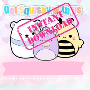 Squishmallow-Themed Birthday Card | Digital Download | Custom