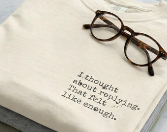 Minimalist Cotton T-Shirt | Subtle Chest Text, Relaxed Fit, Introvert Gift