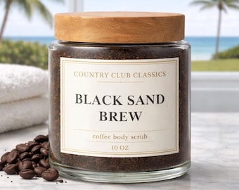 Country Club Classics - Black Sand Brew Coffee Scrub 10 oz  by Jupiter Apothecary.