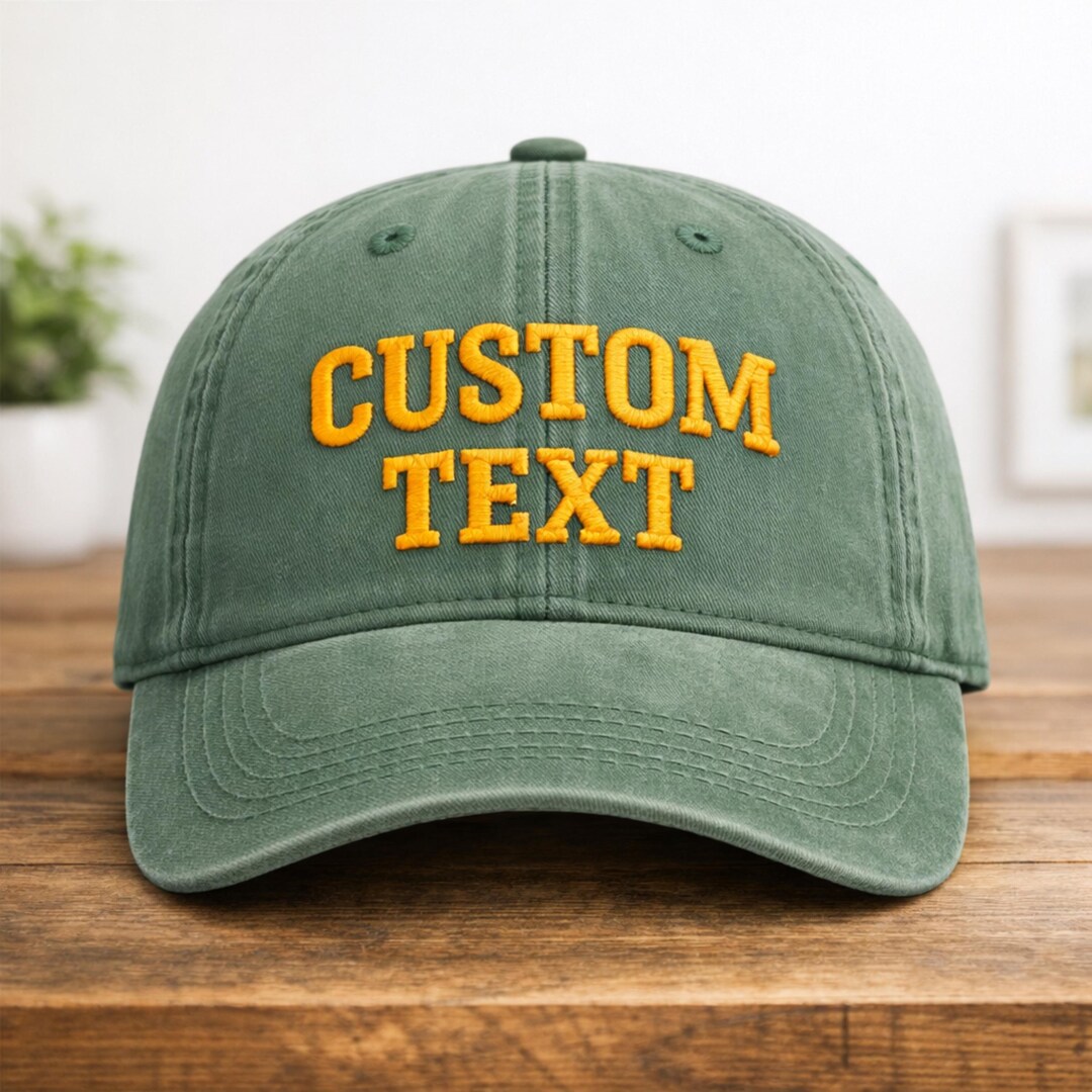 Custom Text Embroidered Hat - Etsy